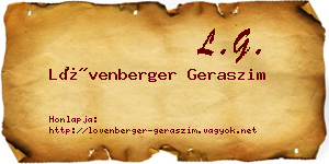 Lövenberger Geraszim névjegykártya
