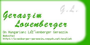 geraszim lovenberger business card